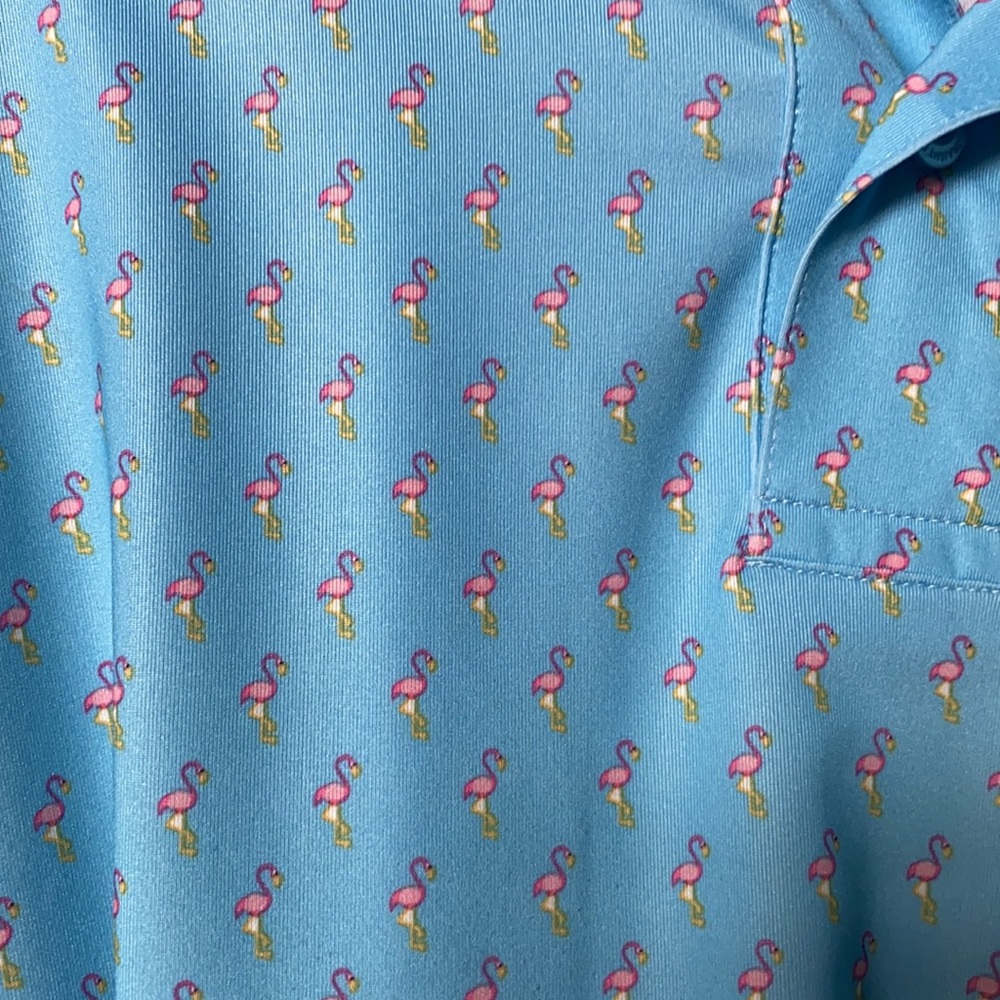 Polo golf shirt with flamingos - Picture 4 of 5
